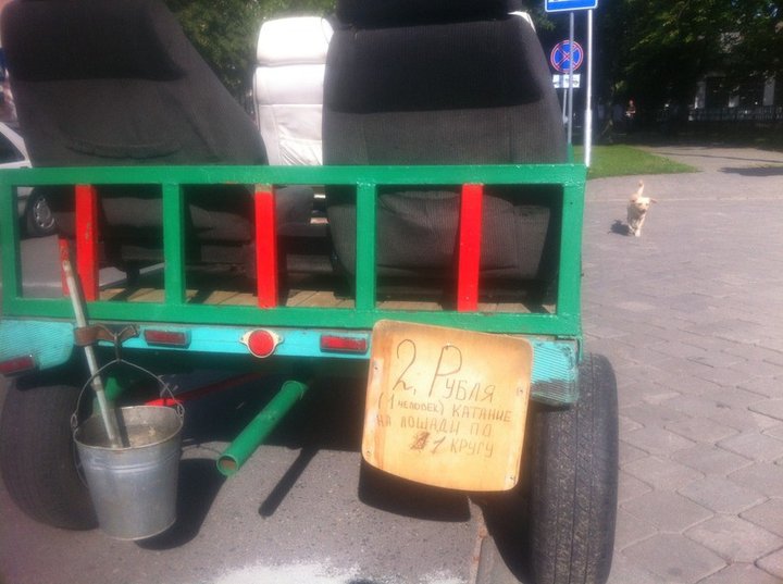 Фотофакт: В Бобруйске появилось конное такси